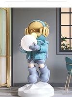 Statue d'astronaute de luxe, décoration de maison, grandeur nature, Statue d'astronaute en résine, Sculpture d'astronaute en fibre de verre