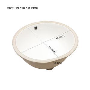 Modern Egg Shape Ceramic Under Counter <strong>Bathroom</strong> Vanity <strong>Sink</strong> <strong>Bowl</strong> White Oval Vessel with Size 19" X 16" Basin - Product Image 6