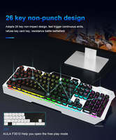 Clavier de jeu filaire AULA F3010 USB 1.0 noir rétroéclairé RGB, 104 touches, taille standard, Plug and Play, anglais, pour ordinateur de bureau