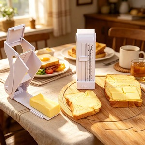 1 pièce, coupe-fromage et trancheur de beurre de qualité pour la maison, à lame en acier inoxydable, à une seule pression, pour pain, gâteaux et biscuits - Product Image 5