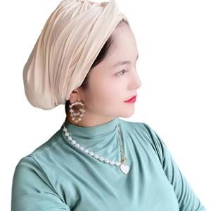 YASEEN ethnic style solid color Islamic Muslim headscarf, head cover, chemotherapy cap, <b>hat</b> <b>for</b> women - Product Image 2