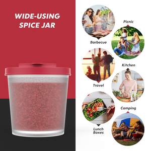 Dispensador personalizado de tarros de condimentos, <span class=keywords><strong>Salero</strong></span>, accesorios de cocina, juego de agitadores de sal y pimienta de plástico con tapa - Product Image 5