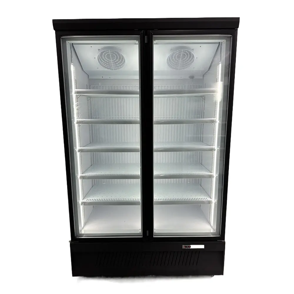 Factory Good Quality Glass Door Display Freezer Upright Beverage Cooler With Air Cooling System Soft Drink Fridge
