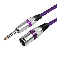 Câble de scène stéréo 1/4 ''mâle vers XLR mâle et XLR femelle Câble de microphone