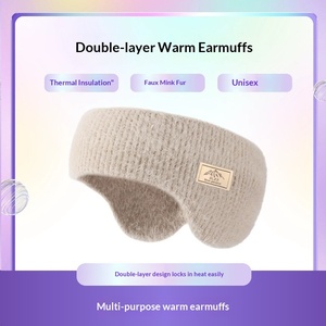 Couvre-oreilles d'hiver en fausse fourrure de vison pour hommes et femmes, <span class=keywords><strong>cache</strong></span>-oreilles en peluche double couche, couvre-oreilles thermiques doux - Product Image 3