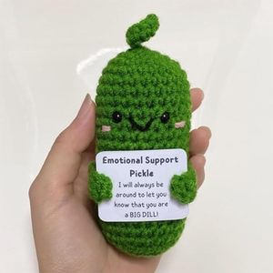 Regalo de pepino en escabeche emocional hecho a mano, soporte de ganchillo, pepinillos, muñeco de tejer, adorno de punto de ganchillo hecho a mano Premium - Product Image 2