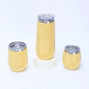 Mug isotherme en acier inoxydable sous vide, 12 oz, durable, en forme de U, avec strass, pour café - Product Image 2