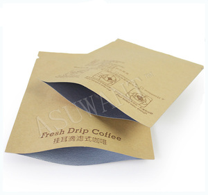 Pequeña 3 lado de papel de aluminio sellado de fresco goteo bolsitas de café sobre la bolsa de papel de Kraft - Product Image 1