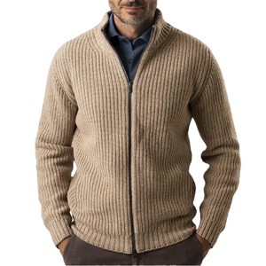 Pull en laine/viscose anti-boulochage pour homme, col montant, manches longues, coupe ajustée, nouvelle collection automne-hiver - Product Image 4