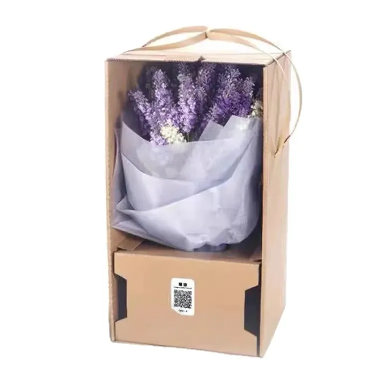 Giấy gợn sóng bán buôn hoa bao bì vận chuyển hộp cố định bó hoa Hộp quà tặng hộp giao hàng bất ngờ Valentine của ngày cưới