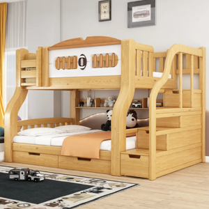 Cama Litera Moderna de Madera Maciza, Multifuncional, Doble, para Apartamentos y Dormitorios - Product Image 4