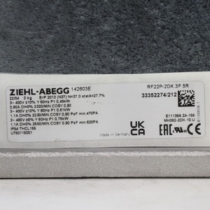 พัดลมระบายความร้อนแบบแรงเหวี่ยงสำหรับศูนย์ข้อมูล AHU รุ่น ZIEHL-ABEGG RF22P-2DK.3F.5R 142603E 400V 50Hz 0.49KW 0.80A 2320RPM - Product Image 4