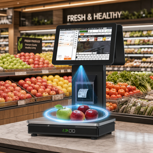 Professional AI Recognition POS Scale Dual 14 Inch Touch Screen Intel Cash Register with Printer for Fruit & Vegetable shop - Product Image 4