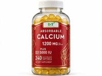 OEM Calcium 1200 mg avec Vitamine D3 |   240 gélules molles |   5000 UI de vitamine D3 |   Complément de calcium absorbable