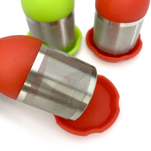 Kerstpromo Cadeau Roestvrijstalen Thee-Infuser Zeef Met Siliconen Handvat Keukenaccessoires Metaal Materiaal - Product Image 6