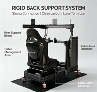 Simulador de Carreras DIY, Diseño Personalizado, Serie 6000, Asiento de Simulación de Carreras de Aluminio, Kit de Cabina de Simulación de Carreras 4080 con Movimiento