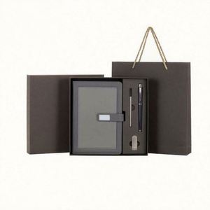 Business <b>Notebook</b> Gift Set USB Pen Custom 2024 Deluxe PU Promotion Hardcover Leather PP <b>A5</b> Loose-Leaf Planner 1kg High Quality - Product Image 1