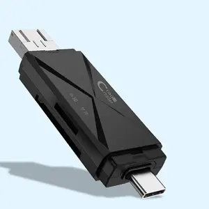 3-in-1 Micro USB OTG Card Reader USB-C 2.0 Universal TF/SD Read Plug for Mobile Phone PC Mac Computer Adapter