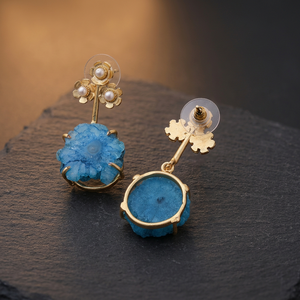 Pendientes de latón azul mate de moda para mujer con forma de gota de agua y estilo étnico, accesorio de joyería llamativo para boda - Product Image 2