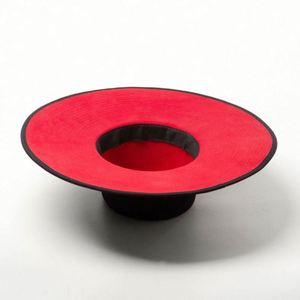 Fashion 2 Tone Casual Outdoor Hats Men and Women 11cm Wide Brim Red Bottom 100% Wool Fedora - Product Image 5