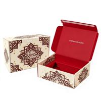 Coffret Cadeau Coucher de Soleil Désertique Pastel - Emballage à Motif Géométrique Islamique pour Dattes, Bonbons et Cadeaux de l'Aïd al-Fitr