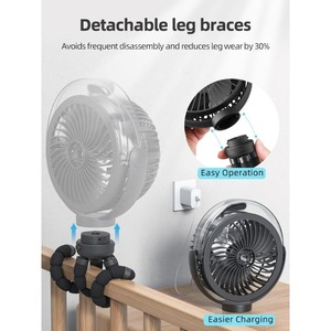 Outdoor Home Camping Humidifying Cooling Fan & Ambient Night <b>Lights</b> Baby Stroller Octopus Spray Fan USB Rechargeable <b>Ceiling</b> Fan - Product Image 5