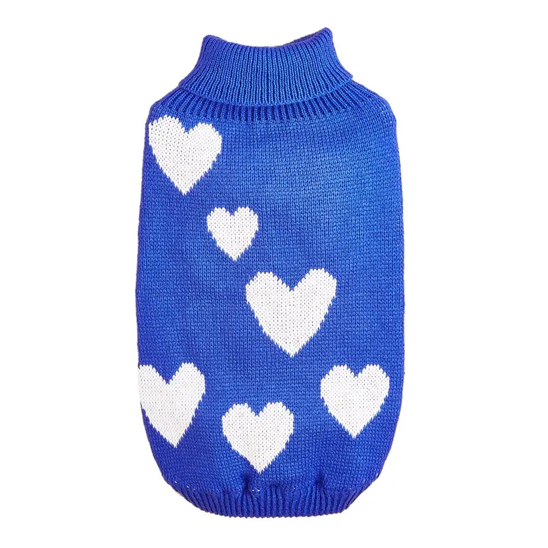 High Quality New Wholesale Fashion Pet Clothing Knitted Loving Heart Dog Clothes Warm Winter Dog Sweater