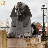 Statue de Sphinx Féminin en Bronze Ancien Égyptien de Grande Taille pour la Décoration Extérieure des Rues