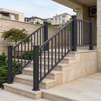 Modernes Verzinktes Stahl-Treppengeländer Rost-/Wasserbeständiges Schutzgeländer für Villa Balkon Terrasse Garten Park Wohnhaus