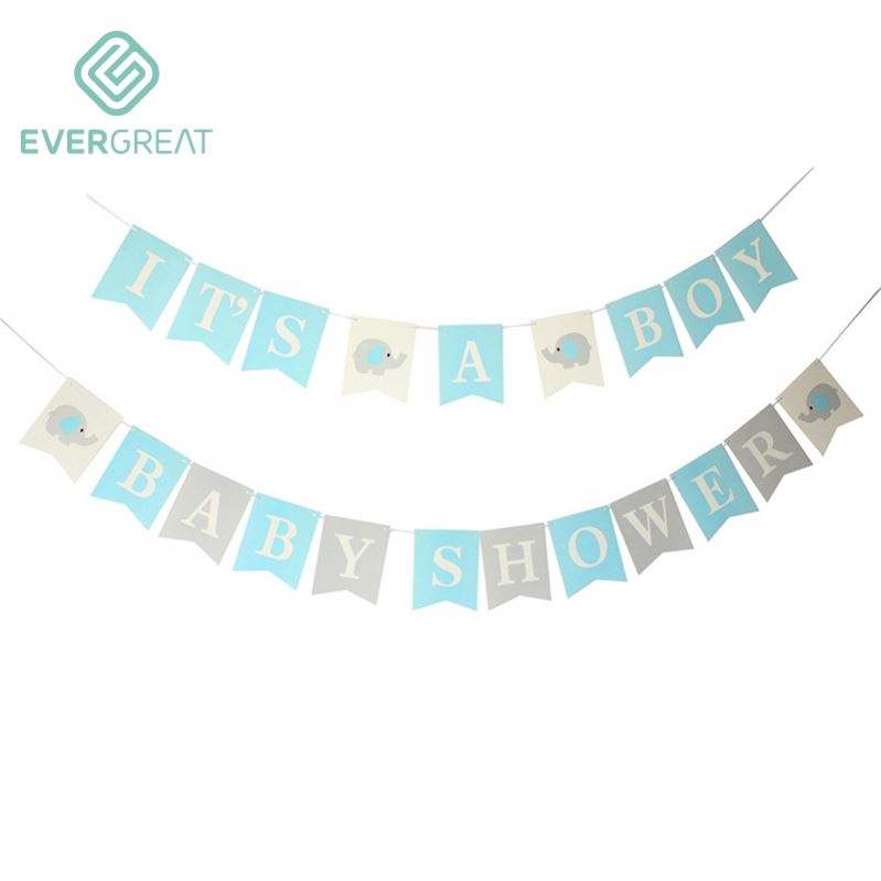 Tema de elefante para bebé, género, decoración de fiesta, tira de bandera, Fondo de ducha de bebé, diseño de flor