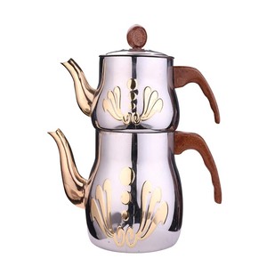 Ensemble théière et bouilloire turques tendance 2026, 1 ensemble théière en acier inoxydable 1 litre, cafetière <span class=keywords><strong>turque</strong></span> - Product Image 3