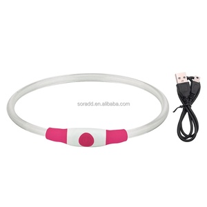 Collier de sécurité pour chien LED USB lumineux avec batterie remplaçable, rubans de luxe, prix d'usine, pour les promenades nocturnes - Product Image 1