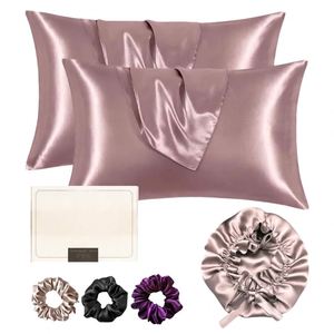 Bonnet de nuit en satin de soie de luxe, tissé, avec logo brodé personnalisé, doux, pour la maison, taie d'oreiller, bonnet de sommeil - Product Image 1