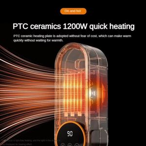 Chauffe-ventilateur PTC intelligent portable 220V à élément céramique, 1200W, avec deux réglages, pour un chauffage d'hiver efficace et économe en énergie – Meilleure vente - Product Image 3