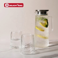 Pichet à eau mural en verre diamant avec ensemble de tasses pichet en verre résistant au froid avec couvercle d'infuseur