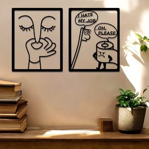 Collection d'œuvres d'art en fonte de fer Art Déco humoristiques, sculptures ludiques de 35,0 cm pour murs de salle de bain, balcons familiaux, jardins - Product Image 2