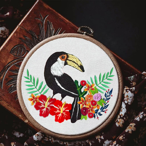 Kits de broderie JP Parrot Series Kits de point de croix Kit de broderie estampillé motif floral pour débutants - Product Image 6