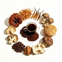 Formule personnalisée et marque privée, poudre de café aux champignons instantanée