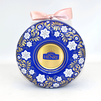 Boîte de fer d'emballage de chocolat formée par beignet, personnalisation de boîte à bonbons de relief circulaire