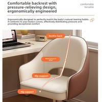Chaise de bureau ergonomique en nylon, design minimaliste, réglable en hauteur et pivotante, pour la maison et le bureau