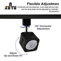 Boîtier de projecteur LED GU10 MR16 pour rail, remplaçable, 2/3/4 fils, réglable, montage en saillie ou en encastré, pour supermarché et salle d'exposition