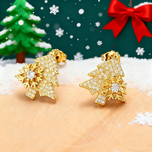 Orecchini a Forma di Fiocco di Neve e Albero di Natale per Donne, Accessori per Orecchie per le Festività Invernali - Product Image 4