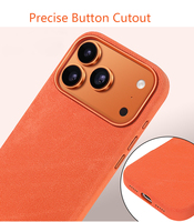 Nouvelle Arrivée Étui de Protection Magnétique Intégral en Flanelle avec Bouton Métallique pour iPhone 17 17 Pro Max 16 16 Pro Max 15 15 Pro Max