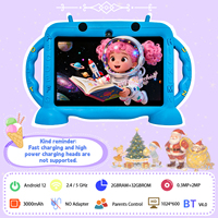 Tablet PC Edukasi Anak Baru 7-inci Android 12 2GB+32GB RAM/ROM Quad Core 1.5GHz USB Type-C Wi-Fi 5GHz Prosesor MTK Drop