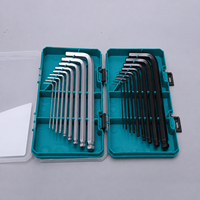 Set Kunci Tipe L 9pcs 9pcs Gagang L CRV Set Kunci Allen Hex Ujung Bola Torx Warna-warni Versi Panjang Sedang