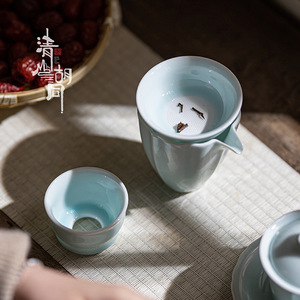 Colador de Té de Porcelana Celadon Tipo B, Color Verde Sombra, Solo Lavar a Mano, Estilo Simple - Product Image 3