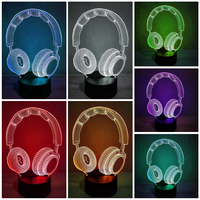 Lampe à illusion 3D à 16 couleurs, alimentée par USB ou piles, lumière de nuit RGB, base LED pour acrylique