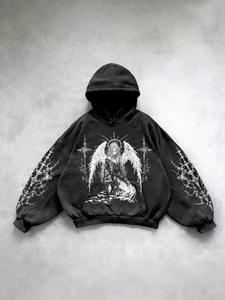 कस्टम विंटेज खोपड़ी पैटर्न 3 डी मुद्रित पल्लोवर हुडी अधिक आकार के कपास स्ट्रीटवियर पुरुषों के लिए गर्म बिक्री सर्दियों की ट्रेंडी - Product Image 2