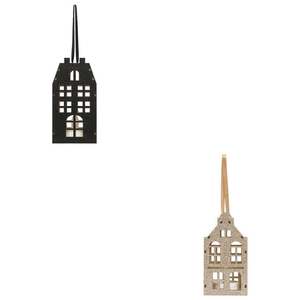 Porte-objets LIGHT HOUSE en bois noir/doré 6x4.5x11cm assorti - Product Image 1