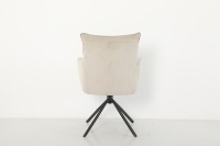 Fauteuils d'appoint pivotants en velours côtelé beige avec dossier ailé et siège à ressorts ensachés, base métallique rotative à 360°, chaise de loisirs en gros